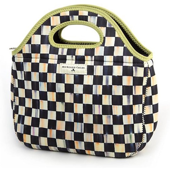 MacKenzie-Childs Handbags - NWOT, NEVER USED. Mackenzie-Childs Black and Cream Checkered Lunch Tote Bag.